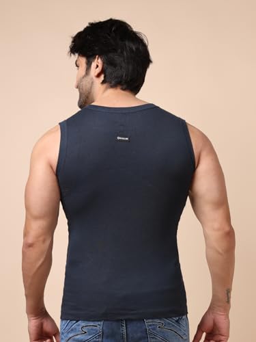 Image of Dollar Bigboss Men's Solid Cotton Gym Vest (Colour May Vary)