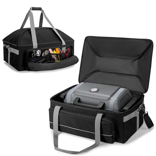 Image of HODRANT Grill Carry Bag Compatible with Char-Broil Grill2Go X200 Portable Propane Gas Grill, Portable BBQ Cover with Secure Straps & Shoulder Strap, Barbecue Carrying Case for Grilling Tools, Bag Only