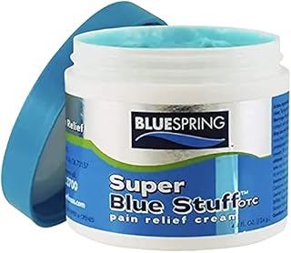 BlueSpring Pain Relief Cream- Super Blue Stuff with emu Oil, Arnica, Provides Maximum Arthritis Pain Relief- Anti inflammatory Cream goes deep into The Skin- Great Muscle rub and Relaxer Cream - 4 Oz