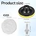Aysatogc 7PCS 3 Inch Wool Buffing Pad, Wool Polishing Buffing Pads Drill Buffer Connecting M10 Drill Adapter for Car Polishing and Waxing Car Polish Buffing Wheel
