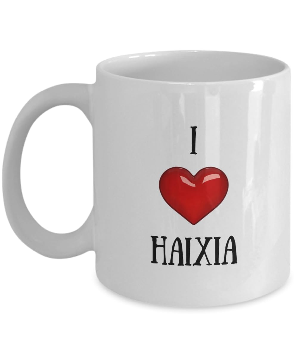 I Love Haixia Coffee Mug With Name Haixia Mug Birthday Gifts for Haixia Cup 11oz Playful Fox PFX42B