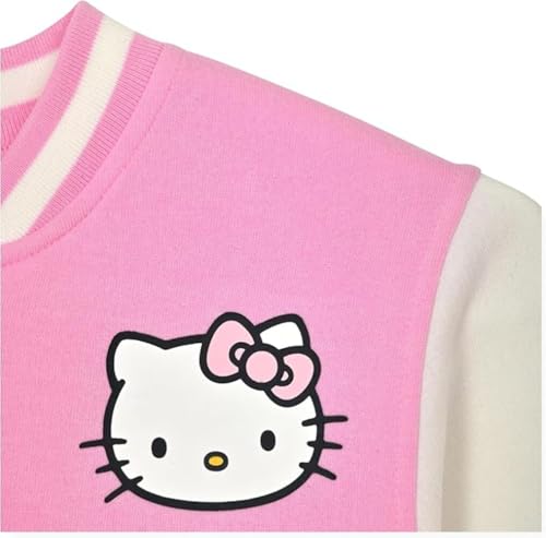 Image of Hello Kitty Girls Varsity Jacket - Button Front Letterman Girls Bomber Jacket for Kids