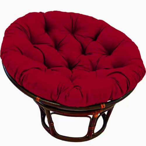 AHSBND Large Round Papasan Chair Cushion, Thick Outdoor Rocking Chair Cushion, Rattan Hanging Basket Cushion, Egg Nest Replacement Pad(Red 1,60 * 60cm)