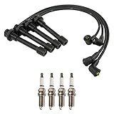 TRQ Ignition Kit Spark Plugs Wire Set Compatible with 1997-1999 Acura CL 1994-2002 Honda Accord 1992-2000 Civic 1993-1997 Civic del Sol 1998 Odyssey 1998-1999 Isuzu Oasis