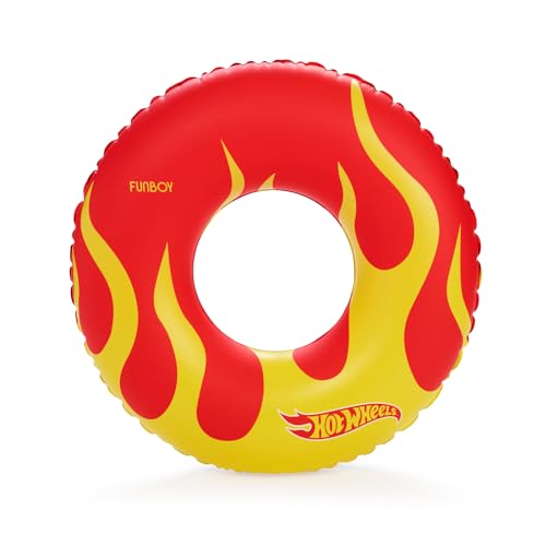 Hot Wheels & FUNBOY Reversible Checkered Flame Tube Float for Kids - 34' 2-Sided Print, Single Float