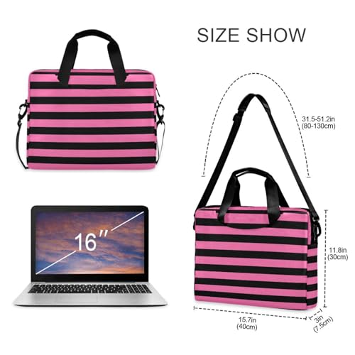 Bolso para laptop 15.6" cruzado rosa y negro miniatura 5