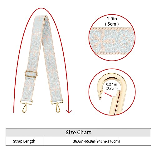 Image of Wide Shoulder Strap Adjustable Replacement Belt Guitar Style Crossbody Bag Handbag Strap Multicolor Canvas Straps(Wide:2in)(Color76)