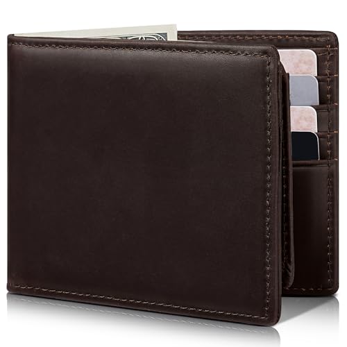 Image of Artpaxy Mens Wallet Genuine Leather Bifold RFID Blocking Wallet for Men with 2 ID Windows 12 Card Holders 2 cash pockets 1 Gift Box