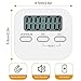 NIAGUOJI Küchentimer mit großem LCD-Display, digitaler Küchentimer zum Kochen, magnetische Stoppuhr, Timer mit lautem Wecker, Eieruhr, weiß