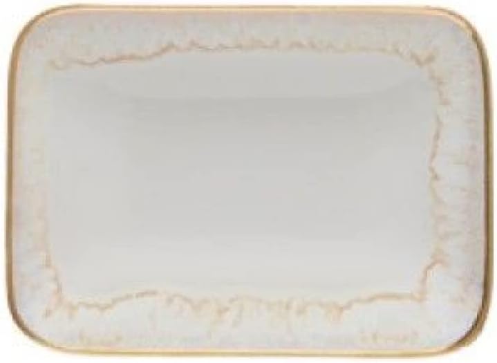 Casafina Ceramic Soap Dish - Taormina Collection, White & Gold | Stoneware Bathroom Accessories | Quality Bath Decor | 5.25'' x 3.75'' x 1'',