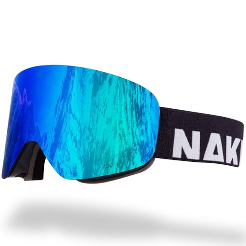 NAKED Optics Skibrille Männer, Ski Brille Frauen, Snowboardbrille (TROOP EVO OTG Schwarz, ohne Schlechtwetterglas)