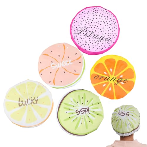 5PCS Gorro de Ducha para Niños Gorro de Ducha Impermeable Kids Shower Cap Gorro de ducha de Dibujos Animados Reutilizable para Salón, SPA, Viajes (B)