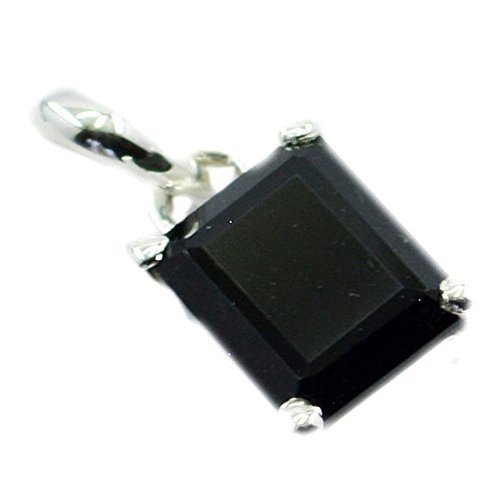 Pendentif Noir Onyx Argent 925 Émeraude Taille Haute Joaillerie Artisanale