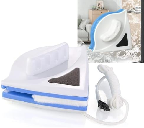 YIQXKOUY Magnetic Window Cleaner Double Side Glass Wiper Adjustable Magnetic Glider Washing Brush Tools Glass Washing Cleaning Tool Brush 18-30mm Thickness Suit Glazed Windows with 3-8mm Thickness