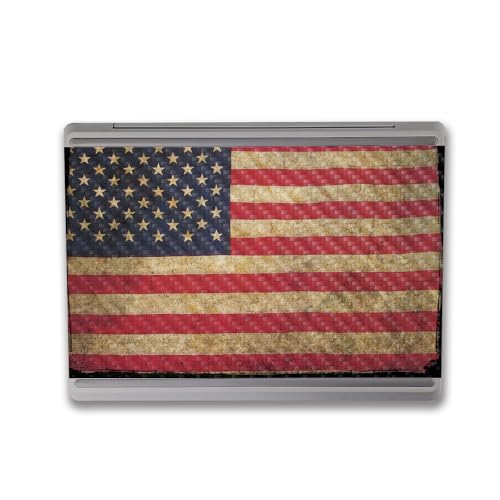 Image of MightySkins Carbon Fiber Skin Compatible with Microsoft Surface Laptop Go 3 (2023) Full Wrap Kit - Vintage Flag | Protective, Durable Textured Carbon Fiber Finish | Made in The USA