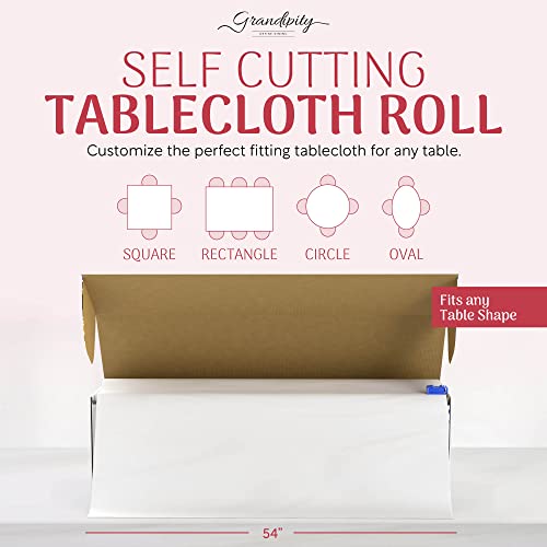 Grandipity Plastic Table Cloth Roll - 54in x 100 Ft. Table Cover White - image 8