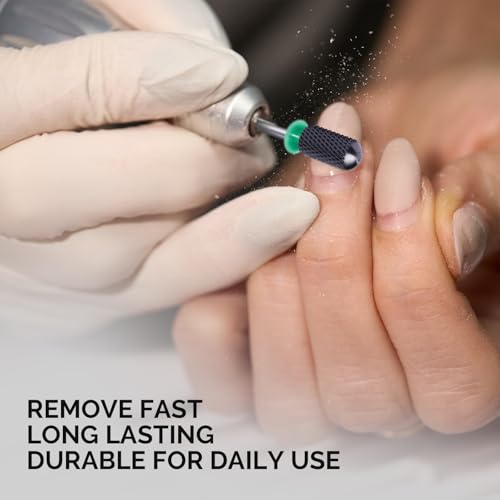 Image of MelodySusie Ceramic Nail Drill Bit, 3 /32'' Smooth Round Top Large Barrel Bits, Suitable for Manicure Pedicure Cuticle Gel Polishing, Beginners Bits, Black, Series Bit-S, Coarse