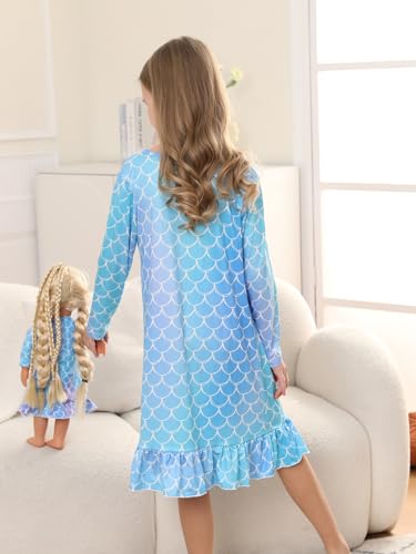 Bow Dream Toddler Girls Casual Dress and Matching American Girl Doll Clothes for Girls Cute Cartoon Kids Dress3