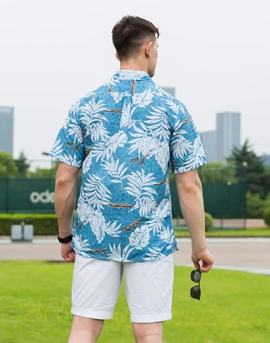 Tropical Storm Hawaiian Shirts for Men Short Sleeve Regular Fit Mens Floral Shirts4