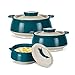 Zapiekanka ze stali nierdzewnej, zestaw 3 sztuk, (450 ml, 850 ml, 1,35 l), zielony marmur | wolny od BPA | klasy spożywczej | łatwe do przenoszenia i przechowywania, idealne do Chapatti | Roti | urządzenie do robienia twarogu