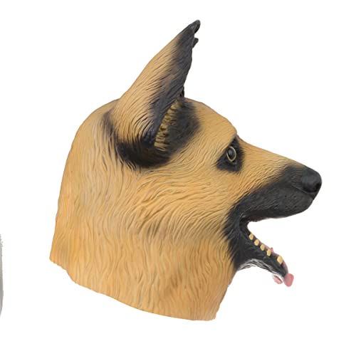 Voyiparty Dog Head Mask Halloween Party Dog Costume Masks Mask Super Bowl Underdog Costume Latex Animal Head Mask (German Shepherd) #TOP5
