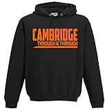 Cambridge United Through and Through Premium Hoodie Gift Mens Present (X-Large) Black