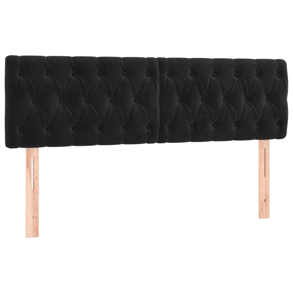 vidaXL Têtes de Lit Meubles de Chambre à Coucher Accessoires de Lit Simple Têtes de Cadre de Lit Intérieur Noir 160x7x78/88 cm Velours