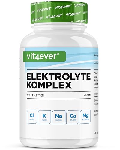 Electrolitos - 600 Tabletas con Magnesio, Calcio, Potasio, Sodio y Cloruro - Equilibrio Electrolítico y Función Muscular - Dieta Keto - Vegano