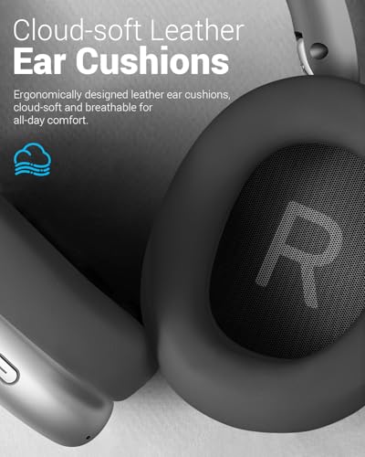 Image of Wentronic Y01 Wireless Noise Canceling Headphones Bluetooth 5.3 Over Ear Headphones with Microphone, Hi-Res Audio, 48H Playtime, Foldable Comfortable Earpads,Compatible with iOS,Android,PC, Space Grey