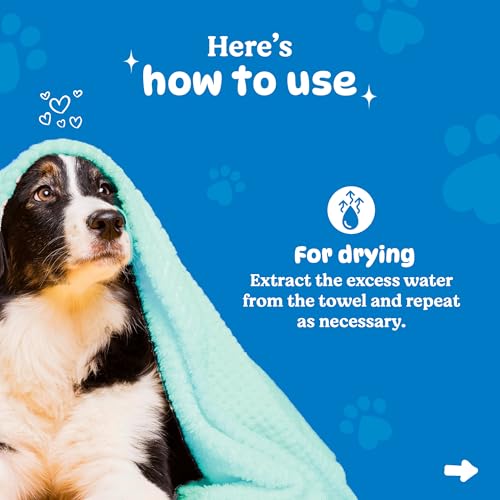 Image of BASIL Microfiber Ultra-Soft, Quick-Absorbent & Cooling Towel for Pets | Eco-Friendly, Fast-Drying Bathing Towel for Dogs & Cats of All Breeds | Perfect for Travel & Outdoor Uses | Green | Pack of 2