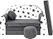 Pro Cosmo, Divano-Letto AC1 con Pouf/poggiapiedi/Cuscino, in Tessuto, per Bambini, Dimensioni: 168 x 98 x 60 cm; Colore: Grigio
