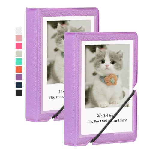 Lifting Lot de 2 mini albums photos avec 28 pochettes de 5 x 7,6 cm pour appareil photo instantané Fujifilm Instax Mini 7s 8 9 11 25 26 40 50s 90 Evo Z2300 Evo Z2300, appareil photo instantané,