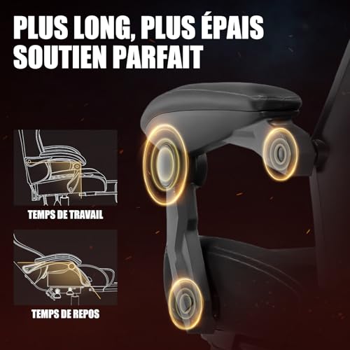 Sedia Gaming con Poggiapiedi, Sedia da ufficio ergonomica con schienale in rete, Sedia da gioco in tessuto per casa e ufficio (bianco) - Sedia gaming - Immagine 4