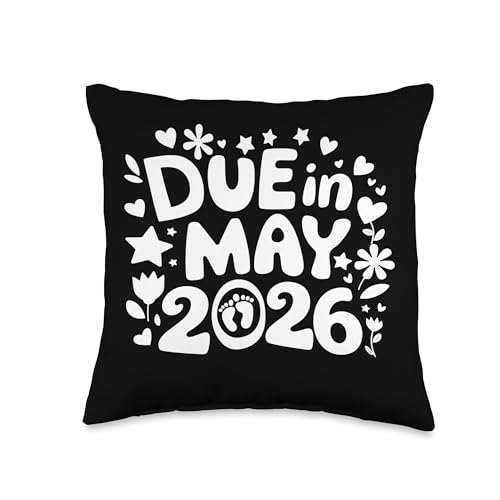 Coming May 2026 Due in New Baby Mom Mommy Mother Pregnancy Throw Pillow