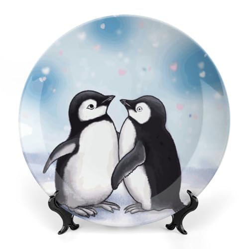 Plato decorativo I Love Penguins Bone China 6 in miniatura 1