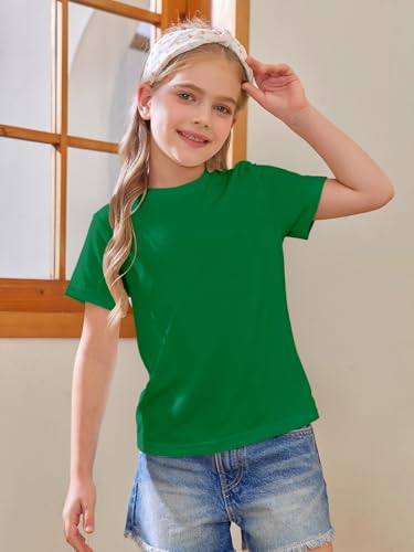 Image of Girls Short Sleeve T Shirts Kids Summer Tops Crewneck Tees 5-14 Years
