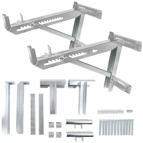Utility JACK2-2-Pack Steel Ladder Jack Stands Dual-Stage Short Body Telescopic Ladder Jack for Work Bench Suitable for Platforms Less Than 20 Inches Wide