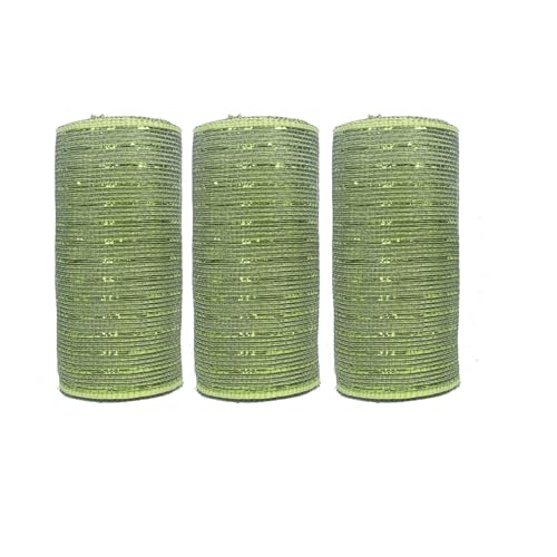 3 Rolls Army Green Deco Mesh Ribbon 6 Inch