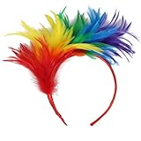 YIPFEN 1 Pieza Diadema con Plumas Fascinator y 1 Pieza Máscara de Maquillaje para Carnaval, Cinta para el Pelo de Cosplay, Accesorio para Fiestas, Tocado de Pascua
