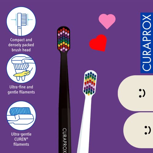 Curaprox Cs 5460 Ultra-Soft Toothbrush, Happy Lil Teeth Special Edition, Pack Of 2 #TOP2