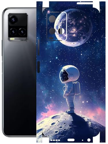 Image of AtOdds - Full Body Back Screen Guard Protector Film - Lamination Wrap Skin Sticker Compatible with VIVO Y33T | Scratchproof Matte Finish (Moon)
