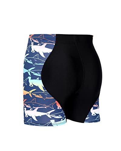 Runhit Youth Boys Swim Jammers: Racing Compression Swimming Shorts Quick Dry Swim Jammers For Boys 8-20 Athletic Upf 50+ Gradient Shark M #TOP2