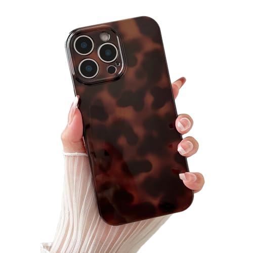 Huahuacase Compatible with for iPhone 12 Pro Max Case, Tortoise Shell Chic Amber Brown Print Leopard, Classic Soft TPU Protective Shockproof Case for iPhone 12 Pro Max 6.7 ''Color2