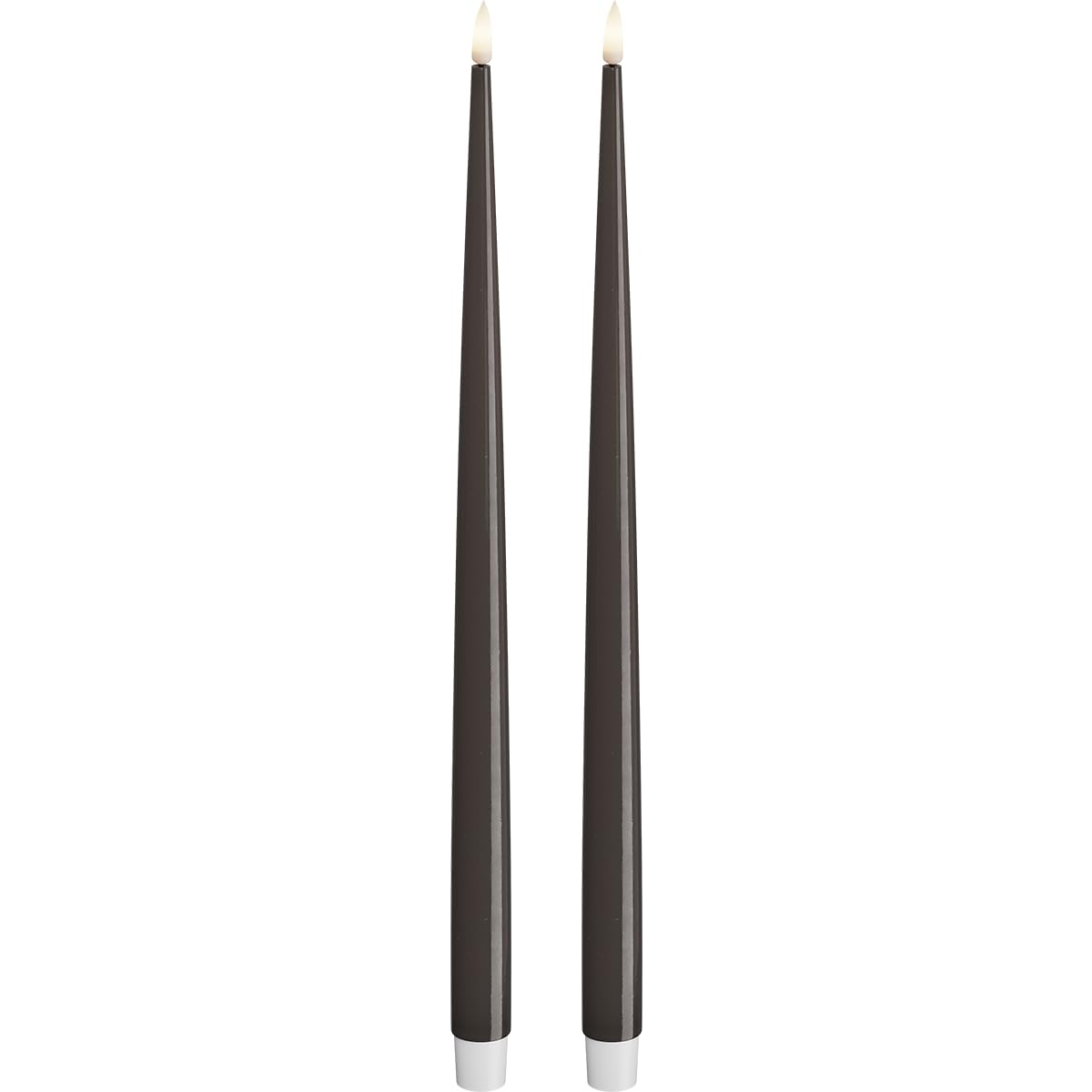 Deluxe Homeart Indoor Flameless LED Dinner Candle - Set of 2 - with Real Flame™ Technology - Battery Powered Candle (38 cm, Mocha)