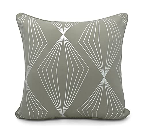Image of Velosso Decorative Foil Printed Geometric Cubed Scatter Cushion with Filling (Grey, Filled Cushion Cover)