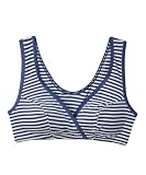 [ニッセン] マタニティブラ ハーフトップ レディース 産前 産後 綿１００％ クロスオープン授乳ハーフトップ カップ付 マタニティインナー ネイビーボーダー マタニティM