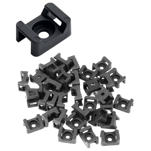 Lot de 200 Attaches de Câbles Noires, à Visser, Adaptées aux Attaches de Câbles de 9 mm, pour Organiser les Câbles et les Fils, Adaptées aux Ateliers de Travail en Salle Informatique de Bureau (5mm)