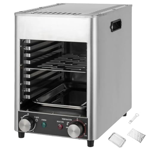 guoyjmm Asador Eléctrico para Carnes de 1700 W, Parrilla Comercial para Interiores, con Tiempo y Temperatura Ajustables, Temperatura MáXima de 800 ℃, para Carne de Res, Pollo, Mariscos, Verduras
