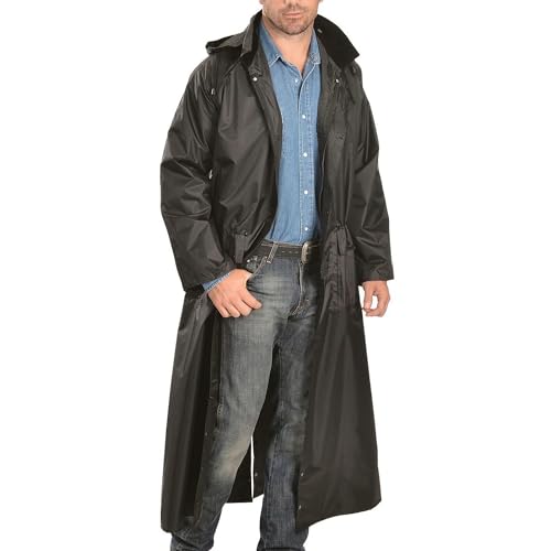 M&F Western Men's Saddle Slicker Adult Rain Coat, Black2
