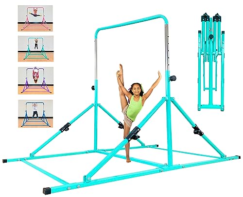 Marfula Upgrade Foldable Gymnastic Bar With Mat For Kids Ages 3-12 cover